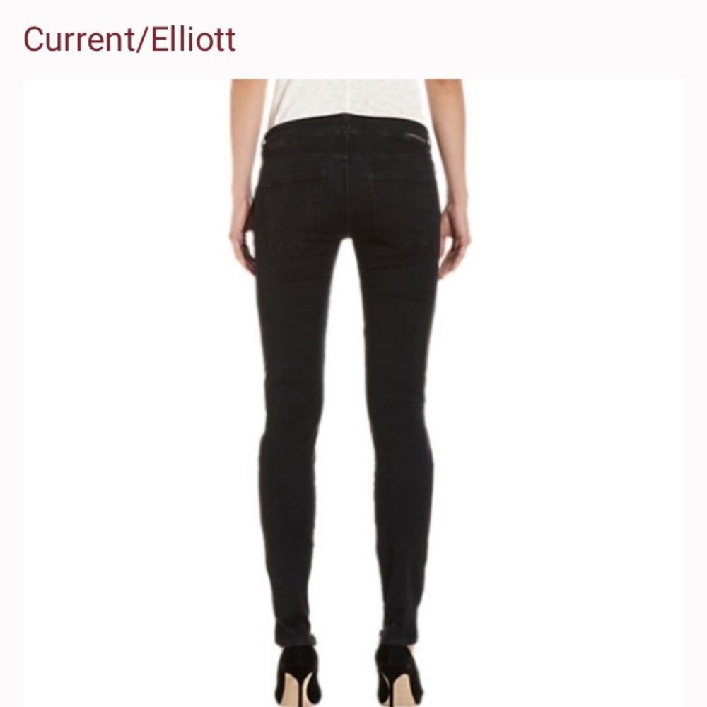 Current/Elliot | Moto black suede jeans, leather knee patches size 29 NWT $650 - Picture 3 of 11